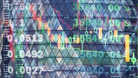 the city of london square mile skyscraper skyline overlayed with stock and trading data and code - Powered by Shutterstock - Get 15% off with code: PIKWIZARD15