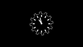 moving gears with clock icon animation white color on a black background ,time pass concept - Powered by Shutterstock - Get 15% off with code: PIKWIZARD15