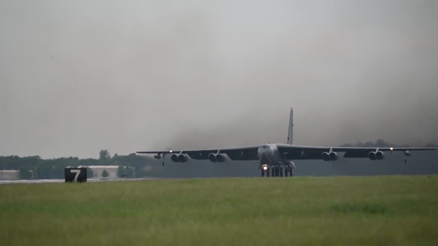 B-52 taxi and take off in support of exercise