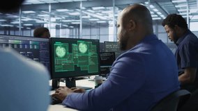 Data scientists receive access granted notification while reconfiguring server hub, optimizing it. Team of IT experts ensures data center operates efficiently, successfully eliminating all errors - Powered by Shutterstock - Get 15% off with code: PIKWIZARD15