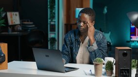 Concerned woman in remote teleconference meeting with friend over the internet, hearing bad news, consoling him. Worried person speaking with upset mate in online video call session at home, camera A - Powered by Shutterstock - Get 15% off with code: PIKWIZARD15