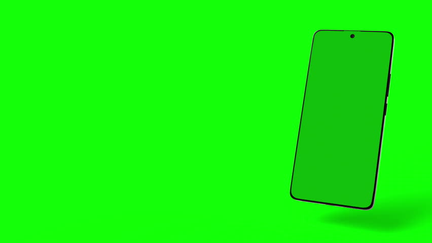 phone mockup animation with chroma key and copy space. 3D Illustration