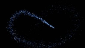 Flying shining plume of light, stardust tail. Glitter Light circle trail Sparkling spiral particle effect animation. Festive, logo title decoration. Festival Christmas, New Year. 3D Illustration - Powered by Shutterstock - Get 15% off with code: PIKWIZARD15