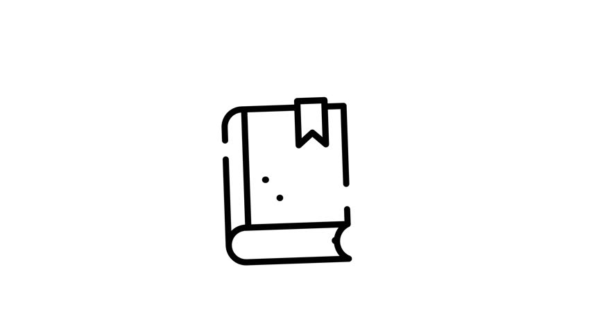 Animated book stack line icon with outline vector sign for linear style pictogram, Study symbol, Knowledge, library symbol, and logo illustration