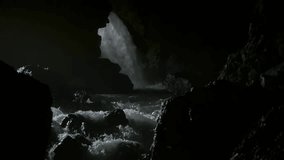 Waterfall inside of Thum Lod cave in the the Pang Mapha district of Mae Hong Son province, to the north west of Thailand. - Powered by Shutterstock - Get 15% off with code: PIKWIZARD15