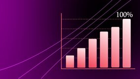 Infographic financial business diagram and graph with charts , a finance 4K 3D animation, concept illustrates corporate business growth. isolated on gradient ramp . - Powered by Shutterstock - Get 15% off with code: PIKWIZARD15