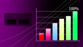 Infographic financial business diagram and graph with charts , a finance 4K 3D animation, concept illustrates corporate business growth. isolated on gradient ramp . - Powered by Shutterstock - Get 15% off with code: PIKWIZARD15