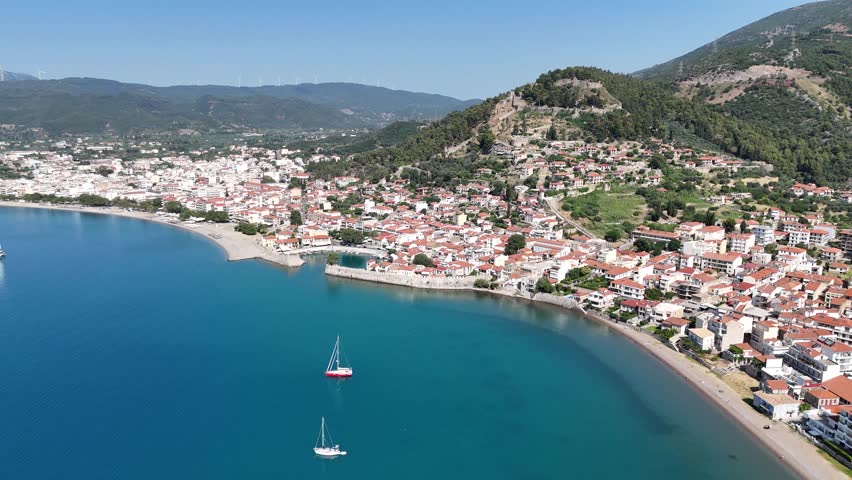 View of the port of Nafpaktos, Greece