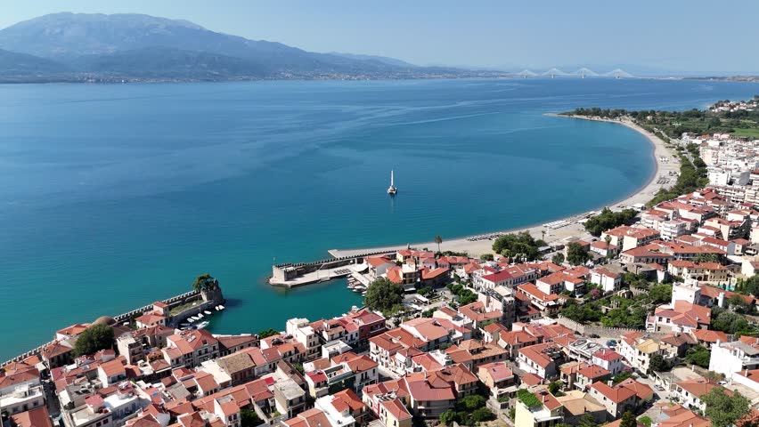 View of the port of Nafpaktos, Greece