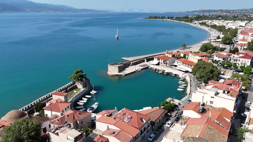 View of the port of Nafpaktos, Greece