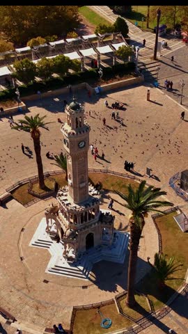 izmir saat kulesi aerial footage drone 4k Aerial shot