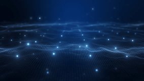 Futuristic flight through blue digital landscape. - Powered by Shutterstock - Get 15% off with code: PIKWIZARD15