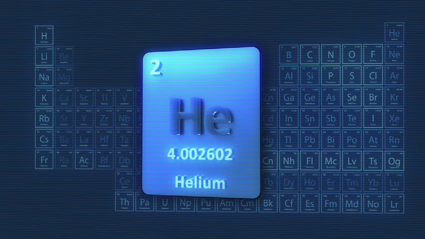 Helium Periodic Table 3D Video Animation