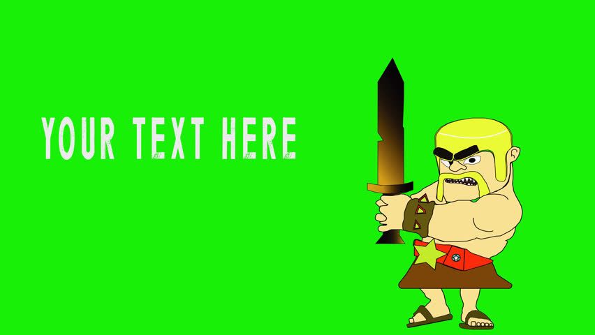 animation of illustration barbarian grab a sword