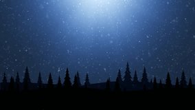 Night blue winter tree landscape with loop fireworks animation. - Powered by Shutterstock - Get 15% off with code: PIKWIZARD15