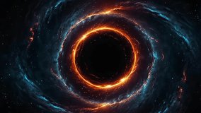 Abstract background The phenomenon of the black hole vortex of the galaxy surrounded by cosmic energy. Galaxy wormhole, energy smoke wave, ring of fire vortex. Universe galaxy cosmic wallpaper. 4K - Powered by Shutterstock - Get 15% off with code: PIKWIZARD15