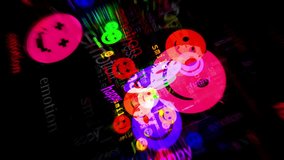 Smile emoji face happy emoticon symbol technology loop concept. Abstract sign on glitch screens seamless and looped. - Powered by Shutterstock - Get 15% off with code: PIKWIZARD15