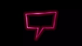 Glowing neon speech bubble animation, animated neon speech bubble icon - Powered by Shutterstock - Get 15% off with code: PIKWIZARD15