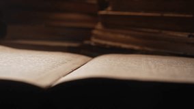 Opened saved old paper book with ancient writings. Religious literature, archival manuscripts, rare collection tomes, artifacts.  - Powered by Shutterstock - Get 15% off with code: PIKWIZARD15