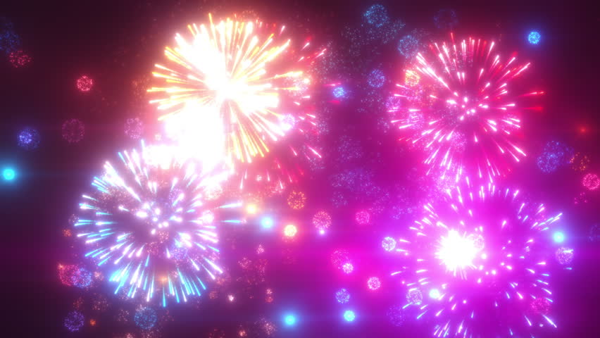 Countdown to 2025 New Year with Firework Numbers and Text on Black background.Fireworks Creating Countdown from 10 to 0 and a Happy New Year Message.Video for Parties to Countdown at midnight