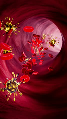Virus spread and immune system reaction concept with detailed microorganism visualization under microscope, highlighting pandemic, epidemic, and virology study research findings, 3D Rendering
