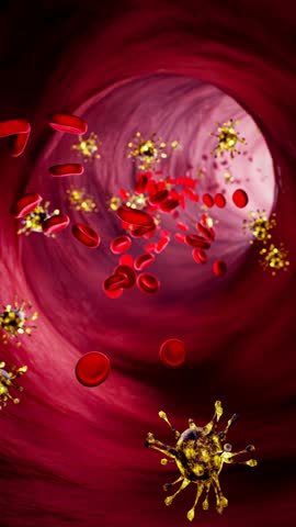 Virus spread and immune system reaction concept with detailed microorganism visualization under microscope, highlighting pandemic, epidemic, and virology study research findings, 3D Rendering
