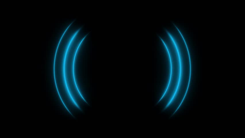 Neon line arc waves animation. Searching process in futuristic interface. Radar signal concept.