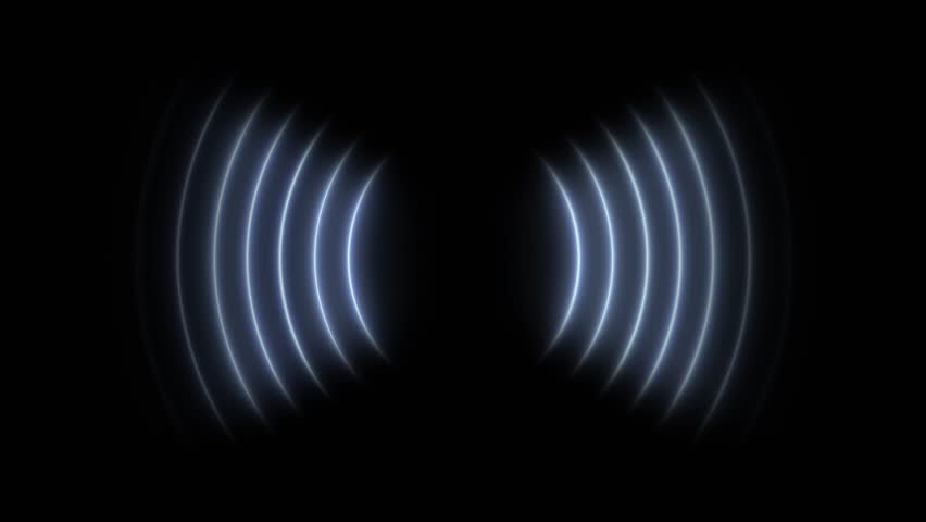 Neon Radio Waves Signal Animation.
