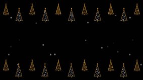 Christmas golden frame. Sparkling border animation with falling snow. Festive Christmas tree frame with snowflakes. Transparent background banner for winter holidays or New Year. Seamless loop. - Powered by Shutterstock - Get 15% off with code: PIKWIZARD15