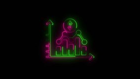 graph chart dollar icon in neon style. Element of finance illustration. Signs and symbols icon,report chart graph on a dark background - Powered by Shutterstock - Get 15% off with code: PIKWIZARD15