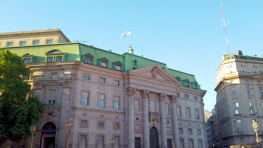Establisher at National Bank of Argentina in Buenos Aires City, Sunset landscape