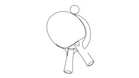 Self drawing animation of two ping-pong rackets and a ball one line art. Table tennis sport game drawn with single continuous line. - Powered by Shutterstock - Get 15% off with code: PIKWIZARD15