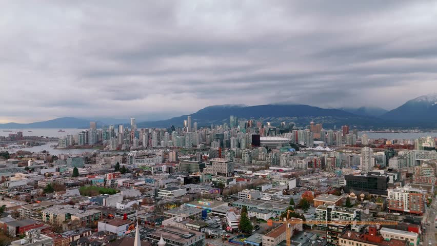 Discover the heart of Vancouver through stunning aerial views of its downtown.