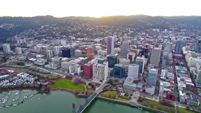 Portland, Oregon, USA, beautiful sunset, Pacific Northwest