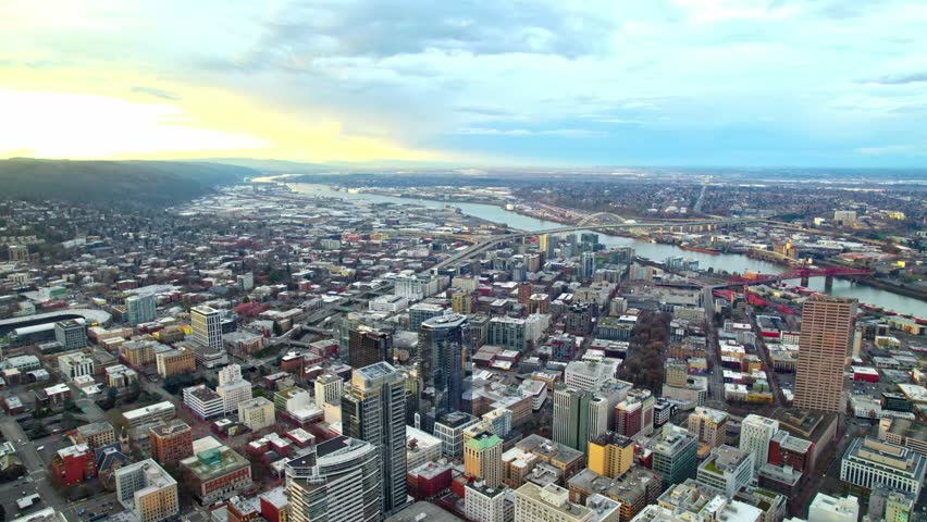Portland, Oregon, USA, beautiful sunset, Pacific Northwest