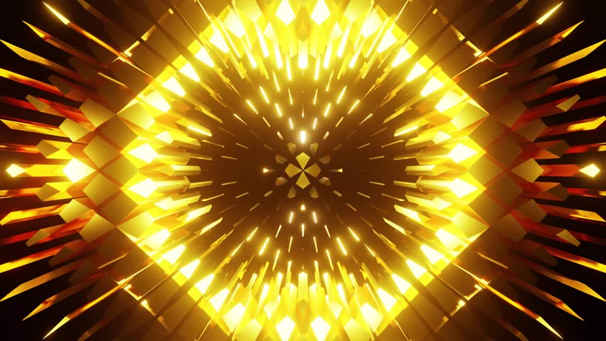 Gold party kaleidoscopic VJ loop background 