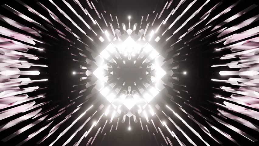 Silver VJ loop kaleidoscope background for party
