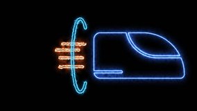 Neon Hyper loop icon. Hyper loop Shape Outline Glow Neon Lights. Neon high speed train 4k animation on a black background. - Powered by Shutterstock - Get 15% off with code: PIKWIZARD15