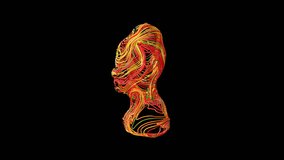 Vibrant wireframe sculpture motion view of Gautam Buddha's profile, composed of colorful intertwined ropes, set against dark glitter and isolated black background, symbolizing peace and tranquility. - Powered by Shutterstock - Get 15% off with code: PIKWIZARD15