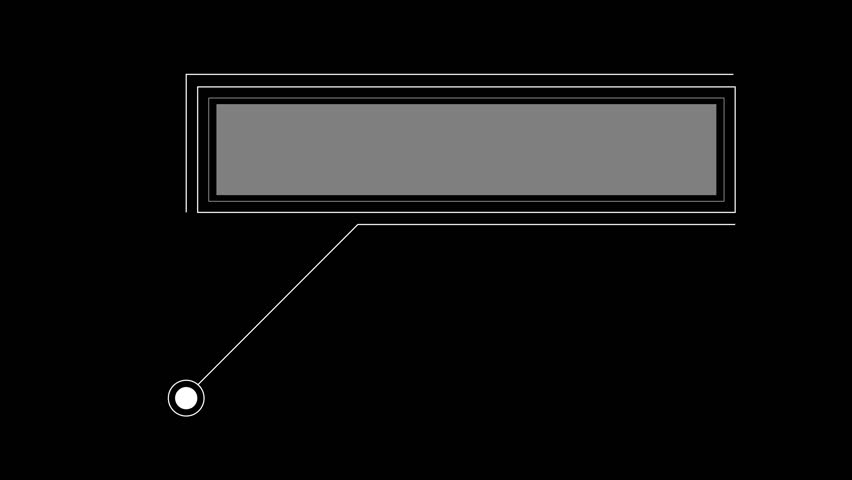 Animation of HUD elements. Animate a white callout on a black background. 4K video