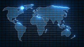 Earth World Map Abstract Technology Background. Global network connections displayed on a digital world map with binary code. - Powered by Shutterstock - Get 15% off with code: PIKWIZARD15