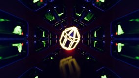 Abstract Green Polyhedron in Futuristic Tunnel Loop - Powered by Shutterstock - Get 15% off with code: PIKWIZARD15