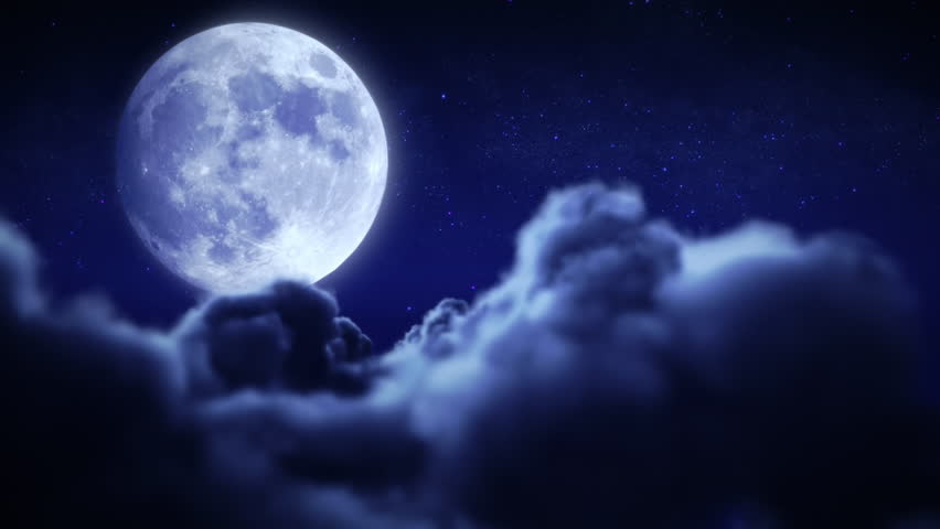 Santa Claus with his sleigh and reindeer flying over full moon. 2 videos in 1 file. More options in my portfolio.