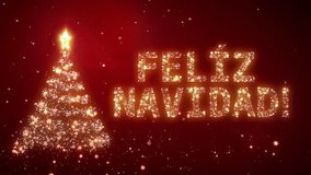 FELIZ NAVIDAD. Christmas background with bright snow. Background with the words Merry Christmas in different languages. Spanish version. Loopable. - Powered by Shutterstock - Get 15% off with code: PIKWIZARD15