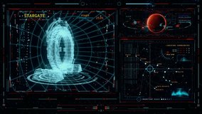 Stargate Portal HUD Interface Screen Display - Loop - Overlay Graphic Element - Powered by Shutterstock - Get 15% off with code: PIKWIZARD15