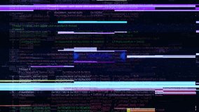 Computer code heavy digital glitch distortion digital screen glitches VHS damage. Overlay design element Network security, programming, development, cyber encryption. 3D Hacking code data flow stream - Powered by Shutterstock - Get 15% off with code: PIKWIZARD15
