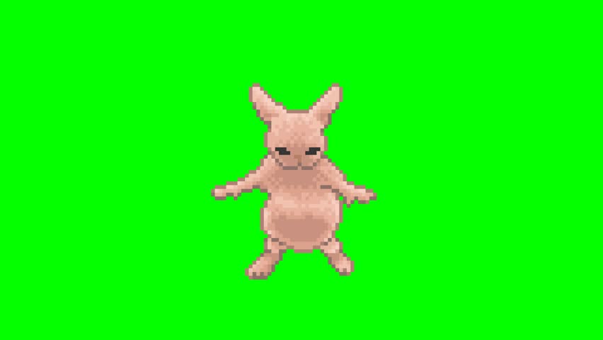 Hairless cat, pixel art meme animation 