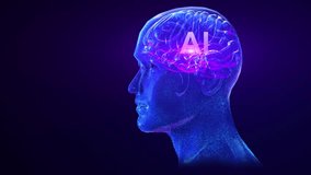 Artificial intelligence AI, neuro science, science, technology human intelligence. machine learning. virtual Human brain, Virtual digital clone, Brain Algorithm innovative. Data Flow. 3D Illustration - Powered by Shutterstock - Get 15% off with code: PIKWIZARD15