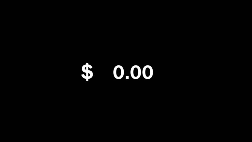 US Dollars numbers animation Increasing counting on transparent background. Rich and success Monetary amount or pricing money and currency. countdown GDP Debt Counter in USD National. 3D Illustration
