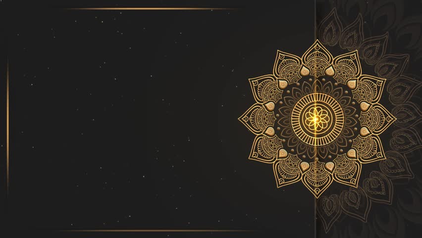 Abstract Luxury frame mandala art 4k video footage, Floral vintage decorative element's, Mandala animation Indian Wedding Invitation Card. decorative. Yoga, Wedding, and Ramadan. 3D Illustration